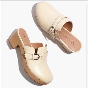 NEW Madewell Monique Buckle Clog in Bone